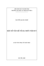 Một số vấn đề về đa thức nội suy. luận văn thạc sĩ toán học