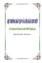 Hệ thống bài tập và lời giải chi tiết 12 chuyên đề toán ôn thi thpt quốc gia của thầy phan huy khải