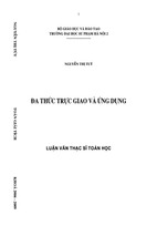 Đa thức trực giao và ứng dụng. luận văn thạc sĩ toán học
