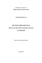 Một số đặc điểm nghệ thuật trong tập thơ những người bạn im lặng của phạm hổ. luận văn thạc sĩ giáo dục học
