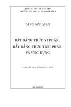 Bất đẳng thức vi phân, bất đẳng thức tích phân và ứng dụng