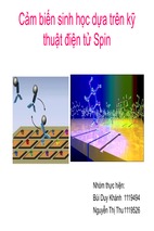 Bài thuyết trình cảm biến sinh học dựa trên hiện tượng điện tử spin