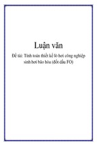 Tính toán thiết kế lò hơi công nghiệp sinh hơi bão hòa