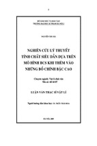 Nghiên cứu lí thuyết tính chất siêu dẫn dựa trên mô hình bcs khi thêm vào những bổ chính bậc cao