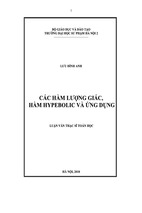 Các hàm lượng giác, hàm hypebolic và ứng dụng