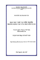 Đặc sắc thể tài yêu ngôn trong sáng tác của nguyễn tuân