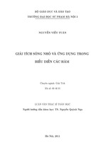 Giải tích sóng nhỏ và ứng dụng trong biểu diễn các hàm