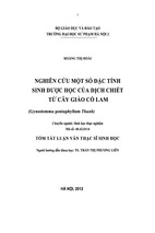 Nghiên cứu một số đặc tính sinh dược học của dịch chiết từ cây giảo cổ lam (gynostemma pentaphyllum thunb)