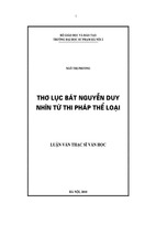 Thơ lục bát nguyễn duy nhìn từ thi pháp thể loại