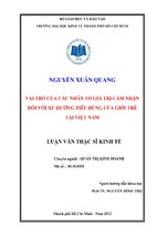 Luận văn thạc sỹ kinh tế vai trò của các nhân tố giá trị cảm nhận đối với xu hướng tiêu dùng của giới trẻ tại việt nam