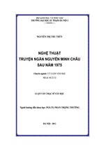 Luận văn thạc sĩ văn học nghệ thuật truyện ngắn nguyễn minh châu sau năm 1975