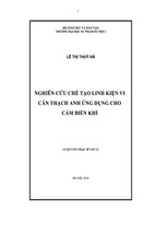 Nghiên cứu chế tạo linh kiện vi cân thạch anh ứng dụng cho cảm biến khí
