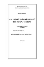 Luận văn thạc sĩ vật lí các phân bố thống kê lượng tử biến dạng và ứng dụng