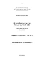 Luận văn thạc sĩ tích phân loại cauchy và các bài toán biên