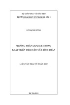 Luận văn thạc sĩ toán học phương pháp laplace trong khai triển tiệm cận của tích phân