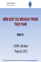 Bài giảng kiểm soát mối nguy trong thực phẩm (fskn 19) - đh cần thơ