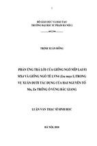 Phản ứng trả lời của giống ngô nếp lai f1 mx4 và giống ngô tẻ lvn4 (zea mays l) trong vụ xuân dưới tác dụng của hai nguyên tố mn, zn trồng ở vùng bắc giang