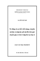 Tác động của sự hiểu biết chung, năng lực mã hóa và năng lực giải mã đến hiệu quả chuyển giao tri thức trong đào tạo thạc sĩ
