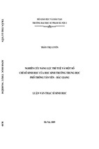 Nghiên cứu năng lực trí tuệ và một số chỉ số sinh học của học sinh trường trung học phổ thông tân yên số 1 - bắc giang