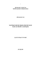 Luận văn thạc sĩ  người kể chuyện trong truyện ngắn nam cao trước cách mạng