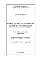 Nghiên cứu tách chiết và đặc tính sinh dược học của một số hợp chất tự nhiên từ hai loài ipomoea triloba l. và ipomoea pes-tigridis l.