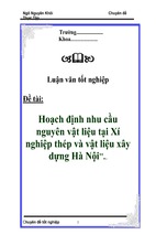 Luận văn tốt nghiệp hoạch định nhu cầu nguyên vật liệu tại xí nghiệp thép và vật liệu xây dựng hà nội