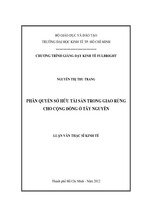 Luận văn thạc sĩ kinh tế phân quyền sở hữu tài sản trong giao rừng cho cộng đồng ở tây nguyên