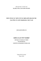 Khóa luận tốt nghiệp phân tích các nhân tố tác động đến doanh thu tại công ty lốp yokohama việt nam