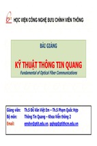 Bài giảng kỹ thuật thông tin quang  chương 1 - học viện cn bưu chính viễn thông