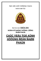 Tiểu luận kỹ năng thương lượng đàm phán các yếu tố ảnh hưởng đến đàm phán