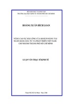 Luận văn thạc sĩ kinh tế nâng cao sự hài lòng của khách hàng tại ngân hàng đầu tư và phát triển việt nam chi nhánh thành phố hồ chí minh