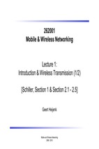 Mobile & wireless networking – lecture 1 introduce wireless transmission - geert heijenk