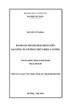 Đánh giá thành tích nhân viên tại công ty cổ phần thủy điện a vương