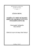 Nghiên cứu thiết kế bộ điều khiển tốc độ động cơ tuyến tính không đồng bộ