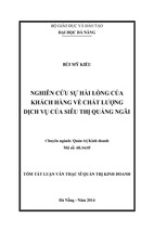 Nghiên cứu sự hài lòng của khách hàng về chất lượng dịch vụ của siêu thị quảng ngãi