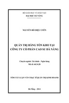 Quản trị hàng tồn kho tại công ty cổ phần cao su đà nẵng