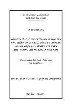 Nghiên cứu các nhân tố ảnh hưởng đến cấu trúc vốn của các công ty cổ phần ngành nhựa bao bì niêm yết trên thị trường chứng khoán việt nam