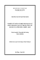 Nghiên cứu đề xuất biện pháp quản lý chất thải rắn tại các trung tâm y tế huyện của tỉnh thừa thiên huế