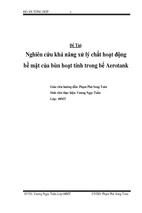 Nghiên cứu khả năng xử lý chất hoạt động bề mặt của bùn hoạt tính trong bể aerotank