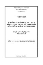 Nghiên cứu giải pháp tiết kiệm năng lượng trong hệ thống điều hòa không khí - water chiller