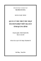 Quản lý thu thuế thu nhập doanh nghiệp trên địa bàn tỉnh quảng bình