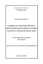 Tạo động lực cho nhân viên bằng phương pháp khuyến khích tài chính tại công ty cổ phần kỹ thuật teko nguyễn nữ phương vi