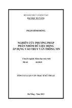 Nghiên cứu phương pháp phân nhóm dữ liệu động áp dụng vào truy vấn thông tin