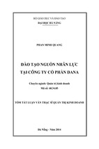 Đào tạo nguồn nhân lực tại công ty cổ phần dana phan minh quang