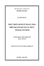 Phát triển kinh tế trang trại trên địa bàn huyện lệ thủy, tỉnh quảng bình