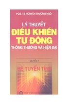 Ebook lý thuyết điều khiển tự động thông thường và hiện đại - quyển 1 phần 1 - pgs.ts. nguyễn thương ngô