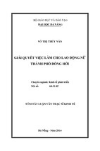 Giải quyết việc làm cho lao động nữ thành phố đồng hới