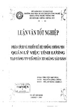 Phân tích và thiết kế hệ thống thông tin quản lý việc tính lương tại công ty cổ phần xi măng sài gòn