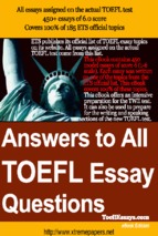 Sample essays for the toefl writing test