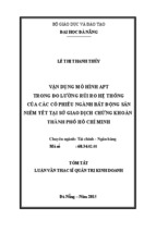 Vận dụng mô hình apt trong đo lường rủi ro hệ thống của các cổ phiếu ngành bất động sản niêm yết tại sở giao dịch chứng khoán thành phố hồ chí minh